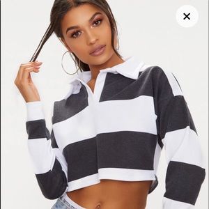 Striped Collar Polo Long Sleeve